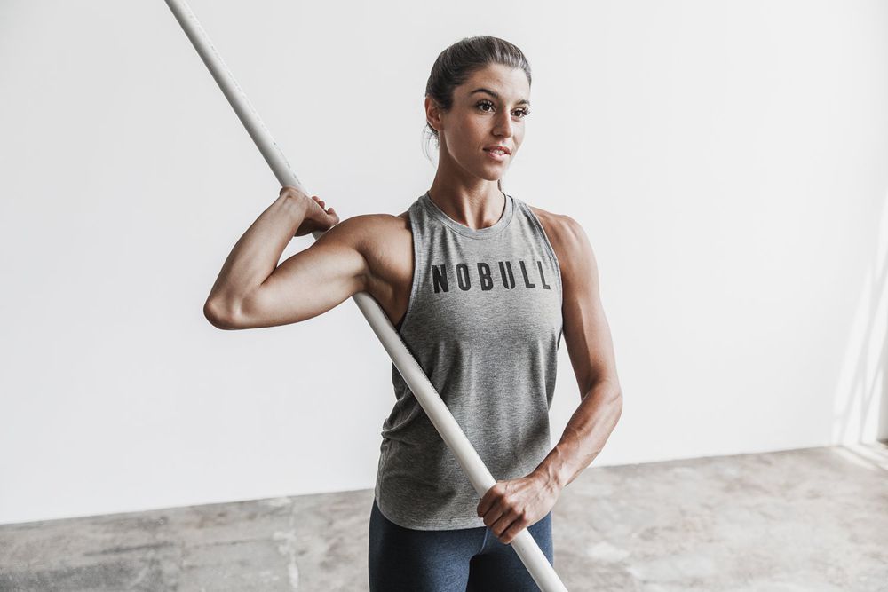 NOBULL Women's High-Neck Tank Tops - Heather Grey - Ireland (8173DYMIN)